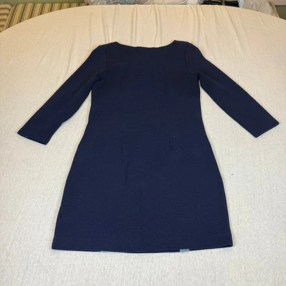 Boden Navy anita Ribbed Ottoman Shift Dress Light Blue Racing Stripe 2R J0477 - Picture 3 of 8